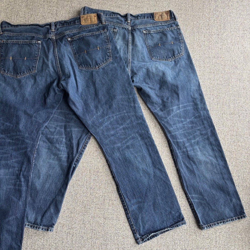 Polo Ralph Lauren Jeans Mens 36x30 Hampton Straight Blue Denim Lot of 2 Pairs